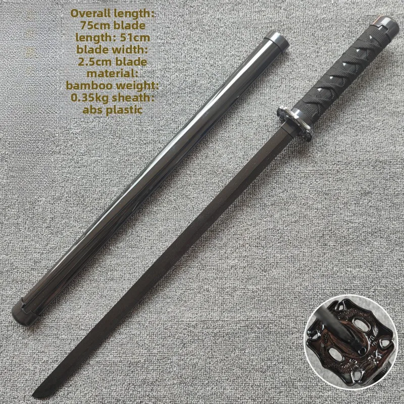 ดาบคาตานะยุคกลาง ขนาด 75 ซม./29.53 นิ้ว สำหรับคอสเพลย์ พร้อมปลอกดาบ อุปกรณ์ประกอบฉาก ของตกแต่งงานปาร์ตี้ซามูไร ของขวัญสำหรับฝึกซ้อม