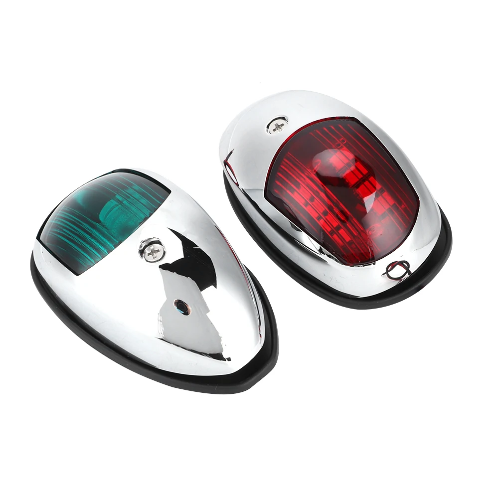 ไฟนำทางเรือ LED 12V กันน้ำ สีเขียวด้านขวา สีแดงด้านซ้าย ติดตั้งด้านข้าง สำหรับเรือสูงสุด 20 เมตร