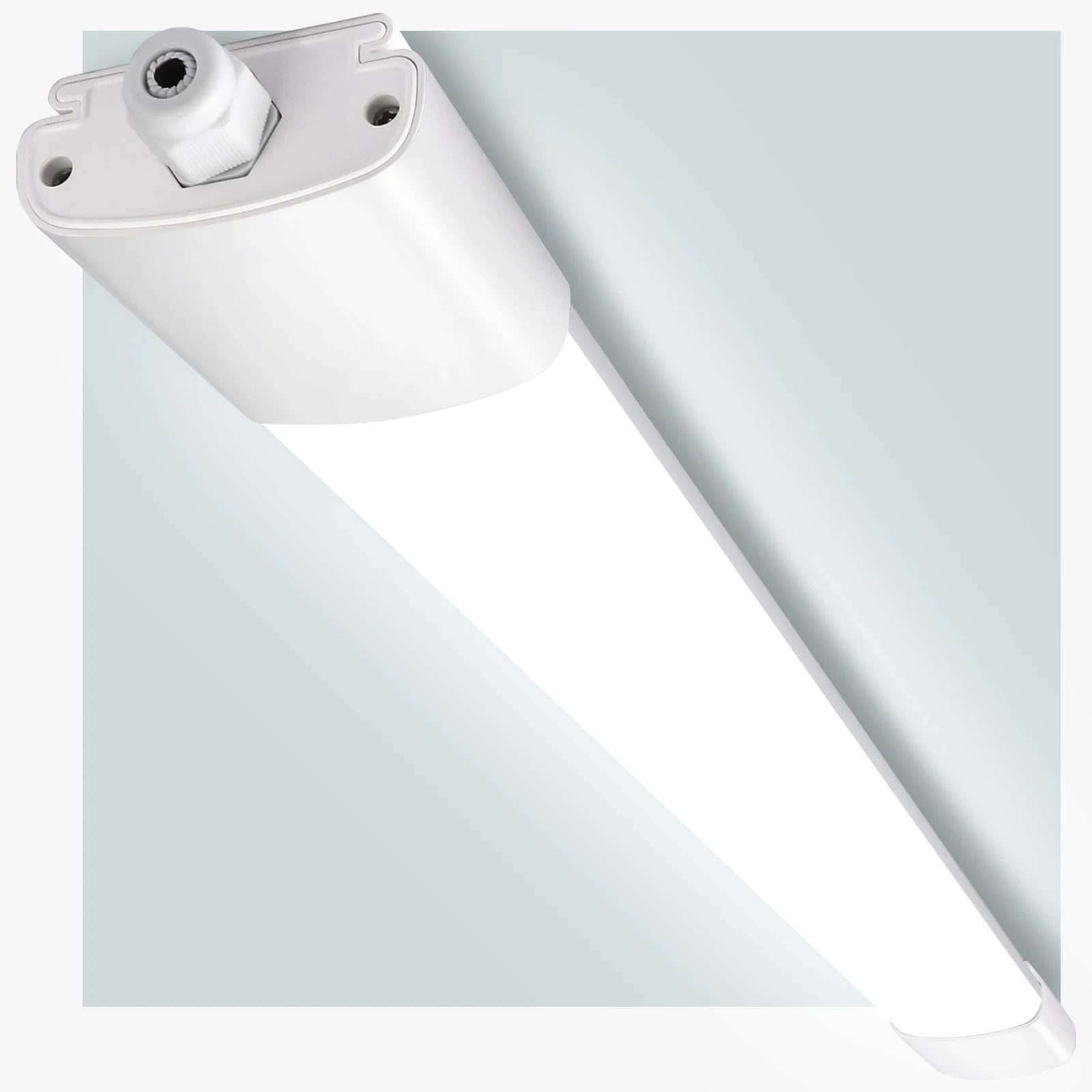 120 cm LED-Nassraumleuchte, 36 W, 4000 lm, IP66-Deckenröhre, 4000 K Neutralweiß, verknappbare Deckenleuchte für Badezimmer, Küche, Garage, Flur, Wohnzimmer