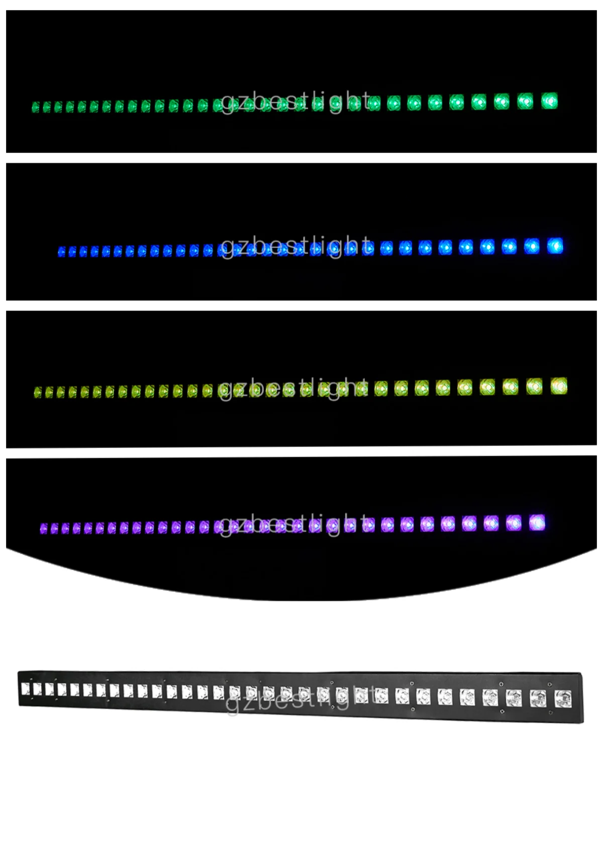 Barra de luz estroboscópica RGB para escenario, iluminación de tira larga con Control remoto inalámbrico, efecto de mezcla, 32x12W, Dmx512, para DJ