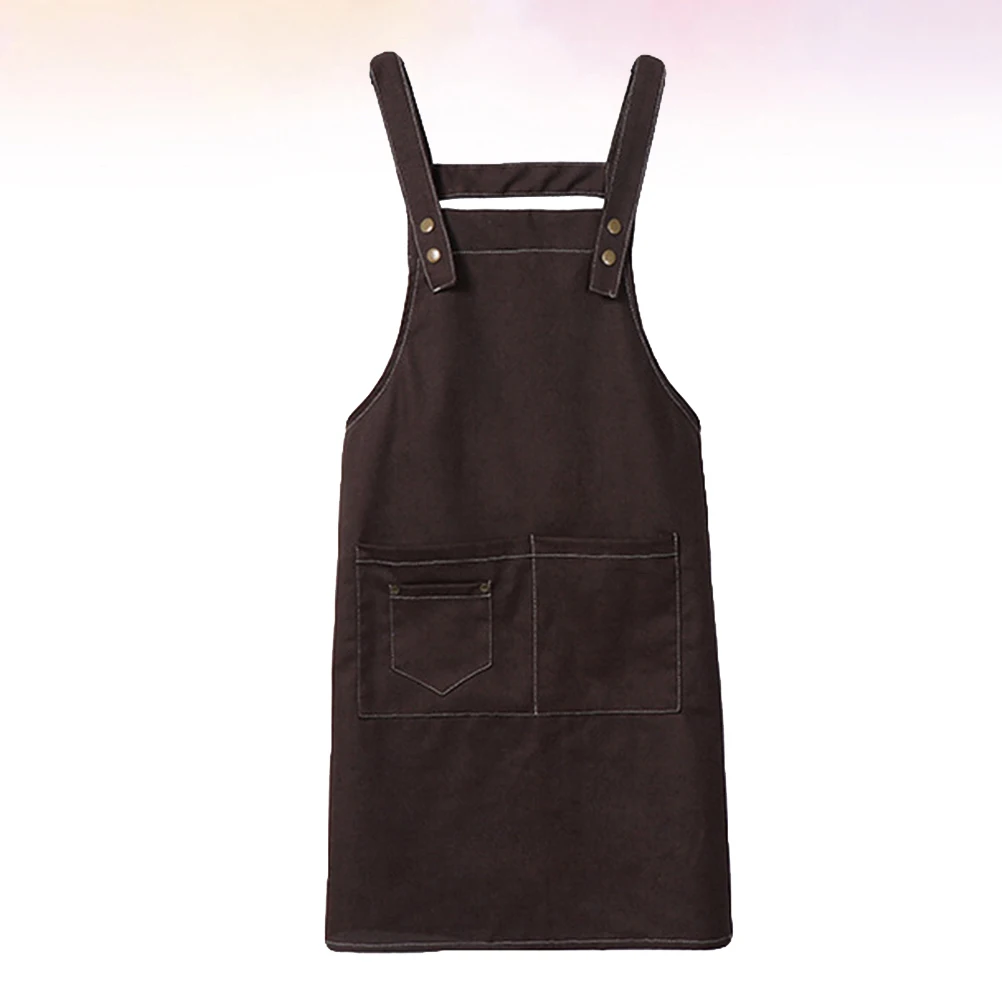 

Waterproof Hand Wiping Coffee Kitchen Apron Premium Cotton Canvas Cooking Chef Apron Restaurant Home Use