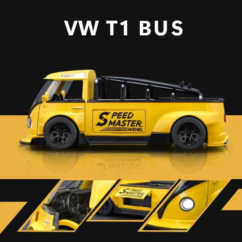 1:32 V0ikswagen Bus T1 Diecast Legering Model Auto Metaal Hoge Simulatie Leuke Uiterlijk verwijderbare Jongens Verjaardagscadeautjes Een Stuk