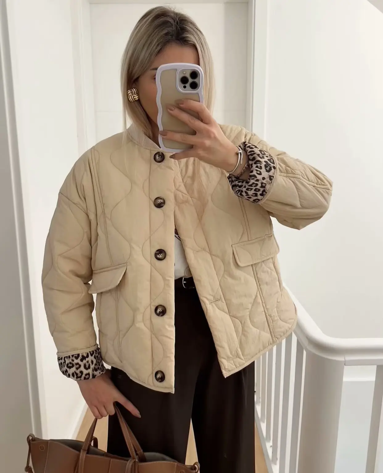 

Vintage Quilted Jacket Women Casual Loose Thick Parkas Long Sleeve Single-breasted Padded Quilted Jacket Female 2025 New Autumn