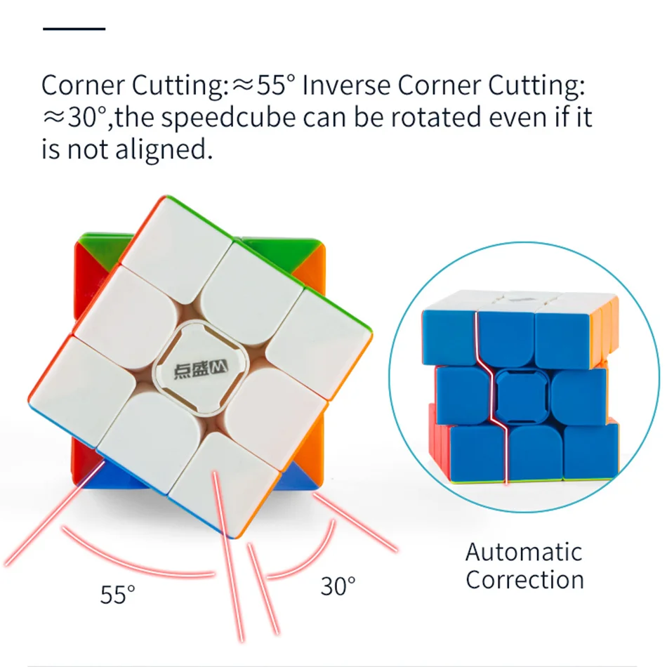 Magnetic Speed Cube 3x3 Sans Stickers – 56 Mm, Performance Pro, Aimants Internes 48 Pièces, Anti-pop