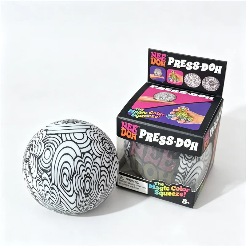 Needoh Press-Doh Fidget Toy Magic Squeeze Color Changing Core Doodle Design Stress Relief Portable Sensory Play Hand Exercise view 5