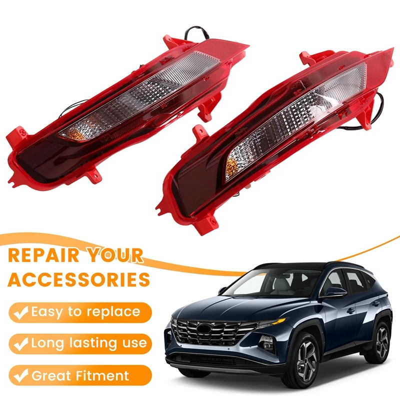 Car Rear Bumper Fog Lamp Reflective Warning Light Brake Light For Hyundai Tucson 2021-2023 92405-N8000 92406-N8000