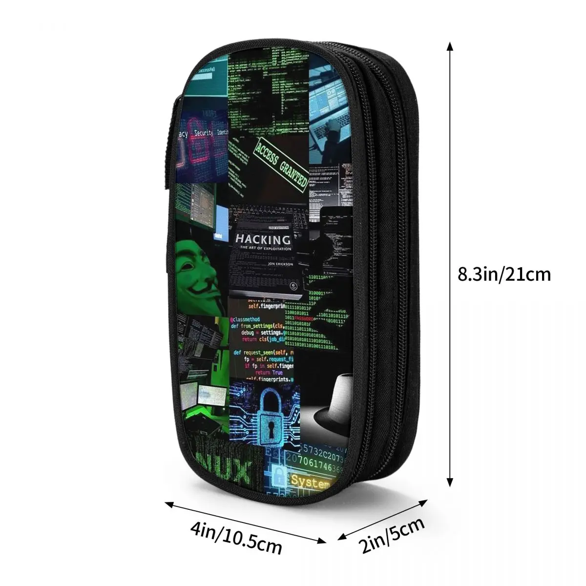 Hacker Code Binary Code Geek Science Computer Pencil Case for Kids Gifts Pen Box Pencil Bag Stationery Supplies Pen Holder Bag