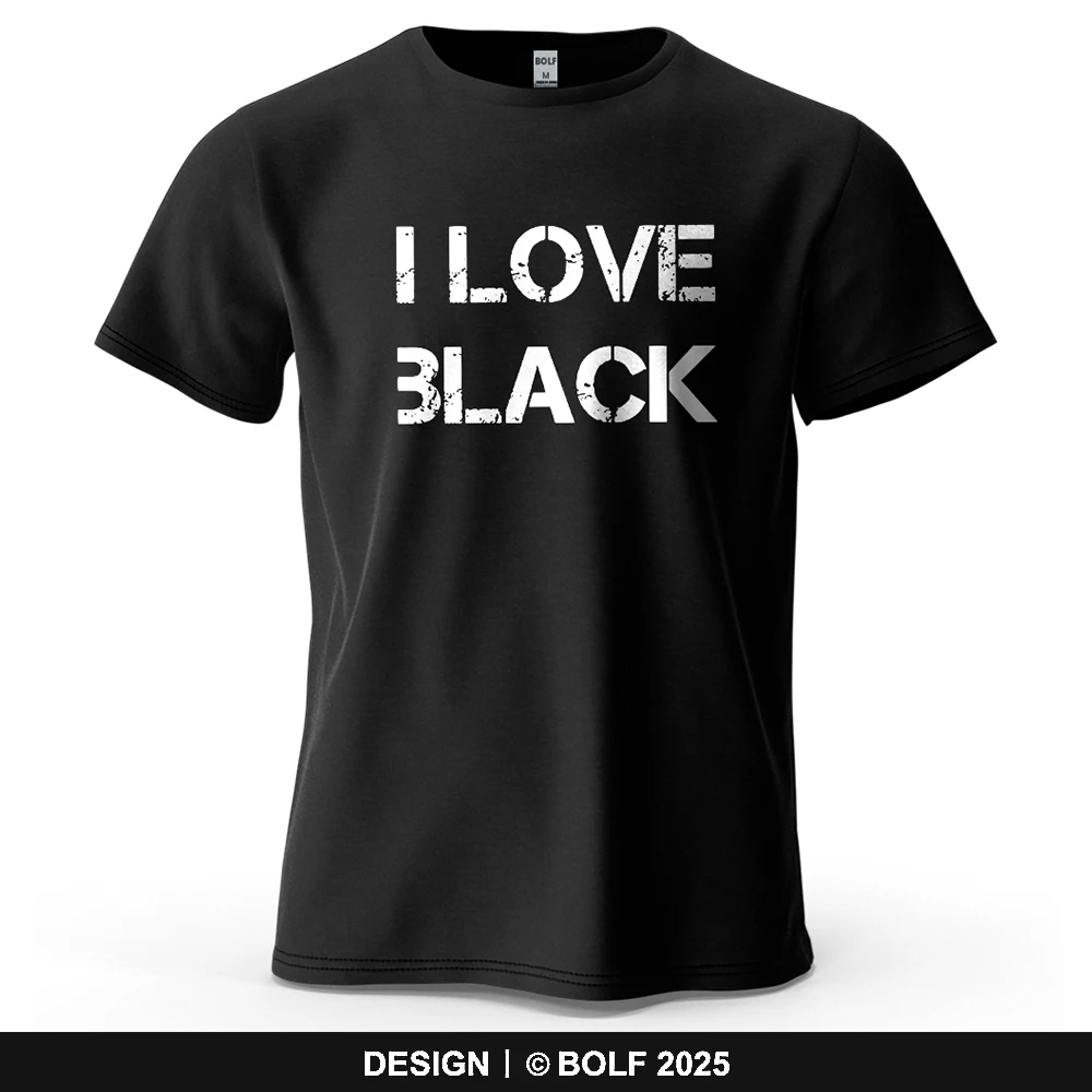

Men's I Love Black Graphic Short Sleeve T-Shirt 100% Cotton Breathable Printed Tops Tee for Women Summer Casual Sportswear