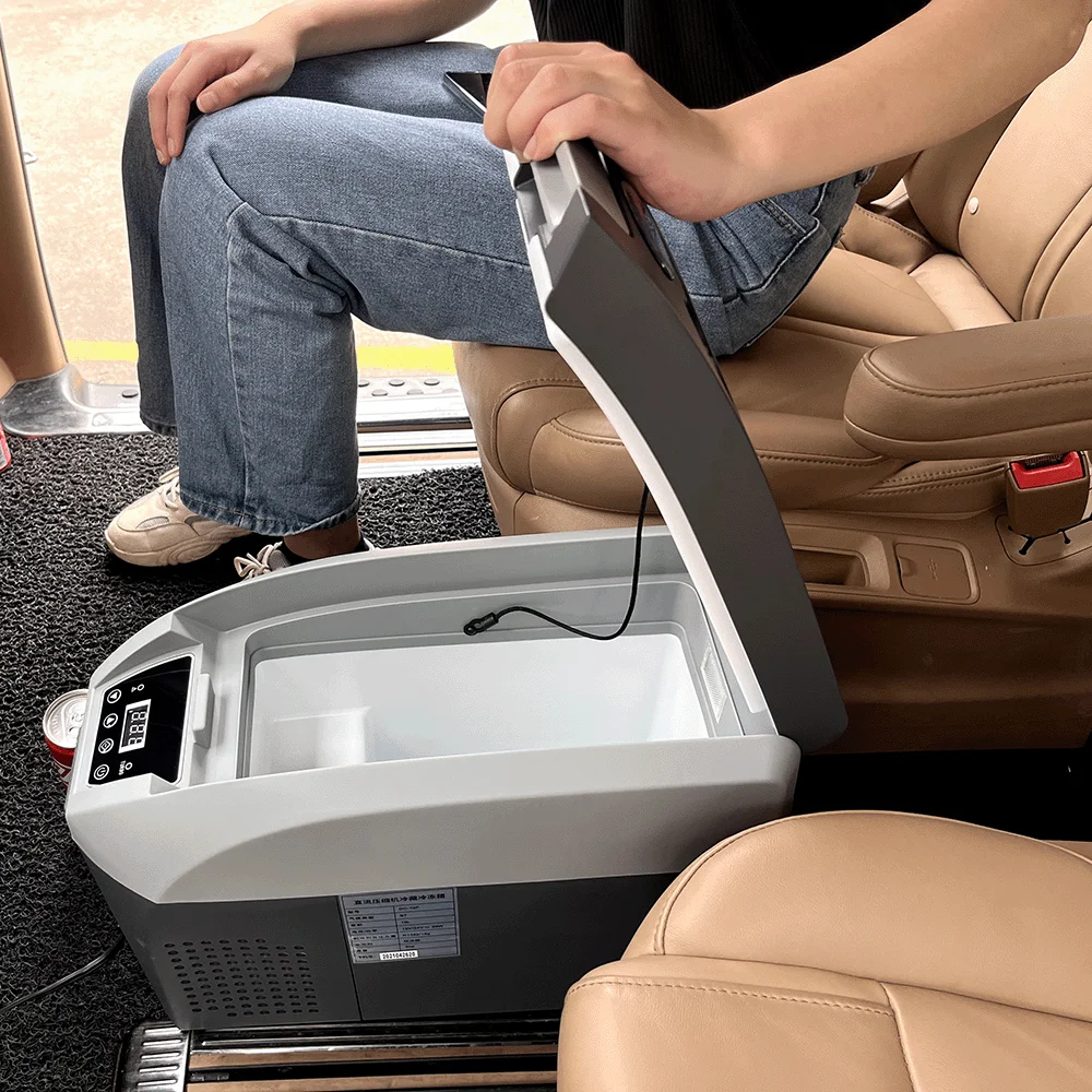 Camping Car Refrigerator Foshan Sanshui Colku 10L 14L 17L Armrest Fridge Portable Freezer 12 Volt Caravan Refrigerator With LED