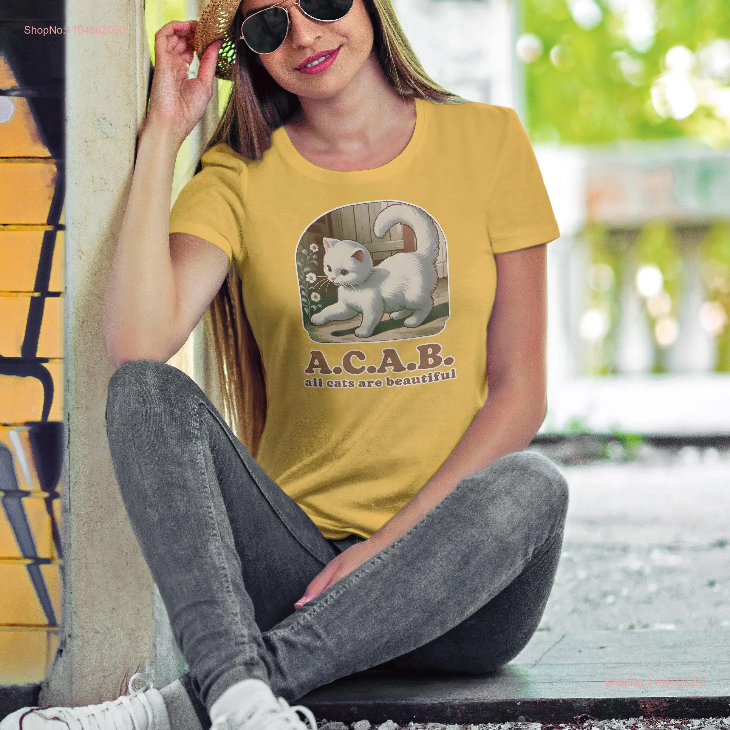 All Cats Are Beautiful ACAB T Shirt LeftisT Funny CaT Retro Vintage long or short sleeves