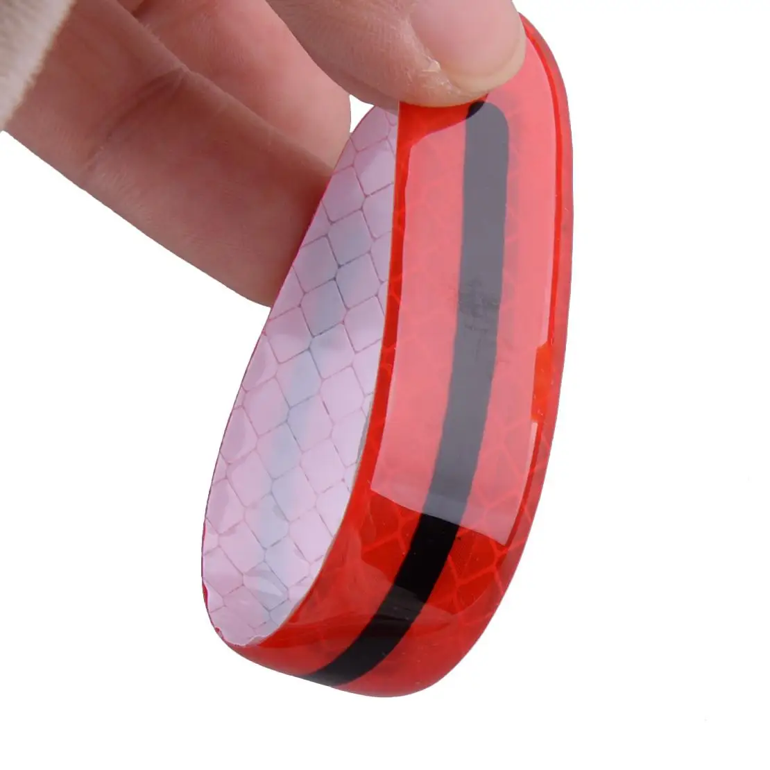 4 قطعة شرائط حمراء عالمية ثلاثية الأبعاد مضادة للخدش مقبض باب السيارة طبقة رقيقة واقية ملصق عاكس #4