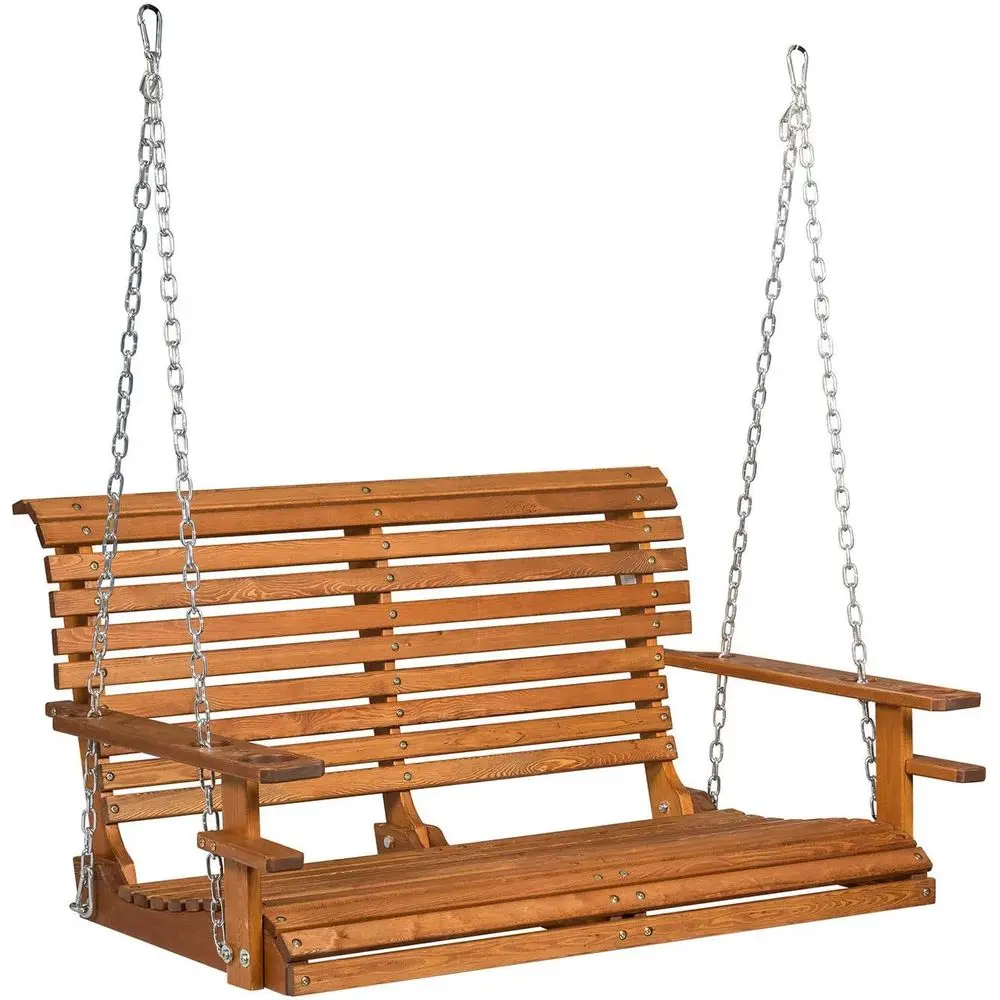 

4-футовые деревянные качели для крыльца с подстаканником для уличного патио, террасы и сидений во дворе