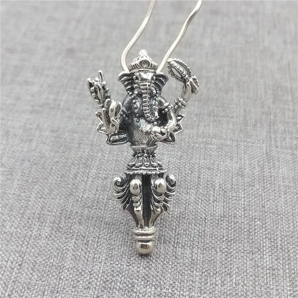 Sterling Silver Shiva Ganesha Elephant Pendant for Necklace