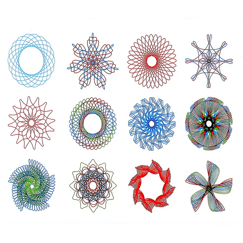 34 pçs conjunto de blocos spirograph desenhar espiral design educacional brinquedos geométricos bebê forma criativa pintura régua ferroviário pista