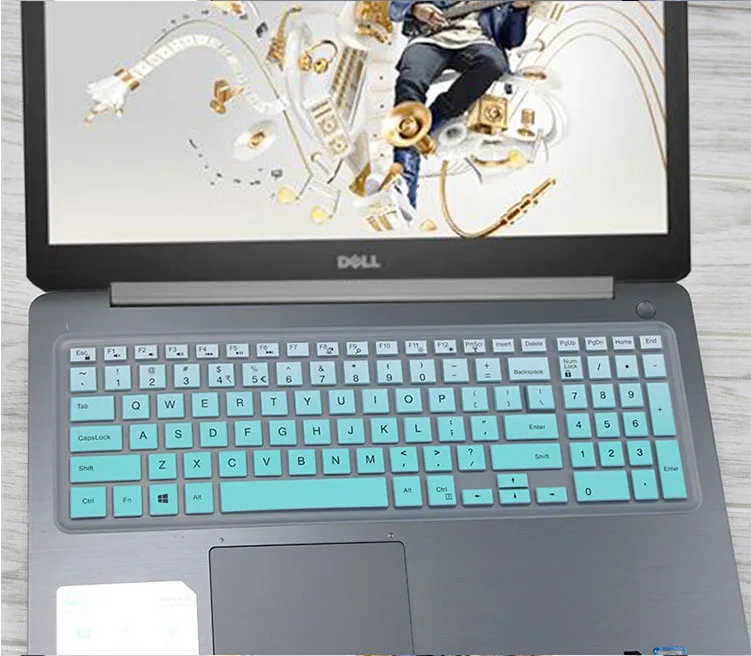 غطاء حماية للوحة مفاتيح الكمبيوتر المحمول من السيليكون لسلسلة ألعاب Dell Inspiron 17 5000 G3 مقاس 17.3 بوصة (مع لوحة مفاتيح رقمية)