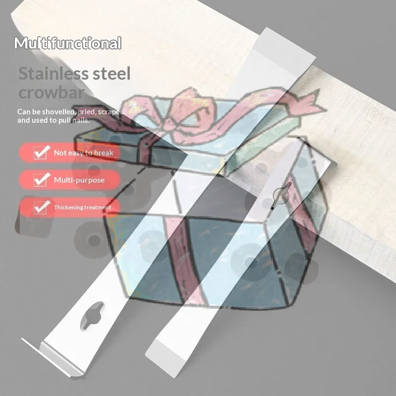 【CCA】Stainless Steel Pry Bar And Scraper Tool Heavy Duty Multi-Purpose For Demolition Woodworking Painting Prep DIY Hand Tool