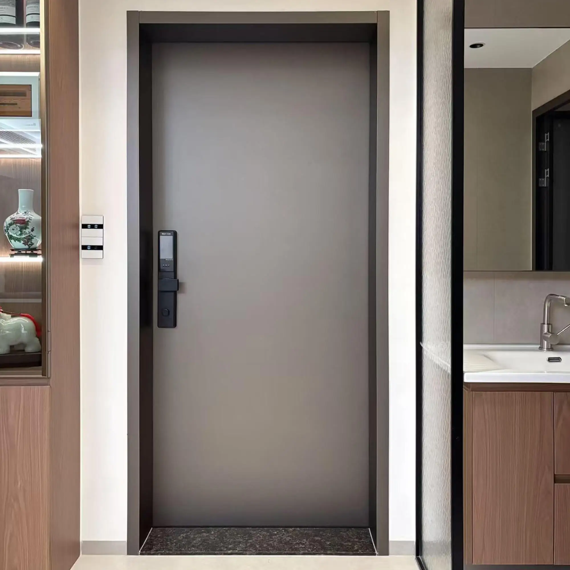Modern Luxury Aluminum Alloy Security Door High Quality Entrance Doors Factory Production Affordable Heavy Duty Hinged Doors