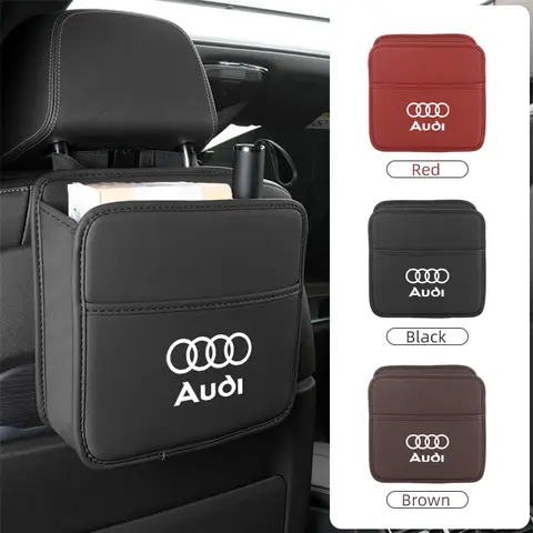 자동차 보관 가방 가죽 시트 백 주최자 티슈 병 보관함 Audi Quattro A3 A4 A6 A5 Q5 A1 Q7 Q3 S1 SQ5 RSQ3 RSQ8