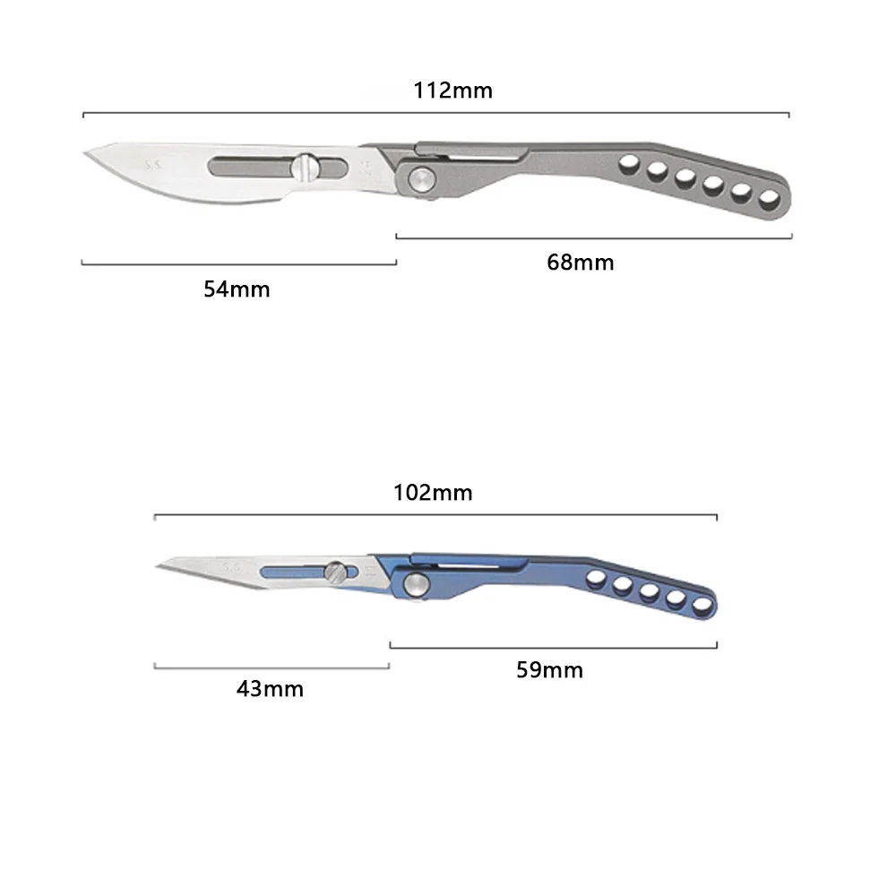 Titanium Alloy Scalpel EDC Outdoor Folding Knife Unpacking Pocket Knife Outdoor Camping Knife No. 23/11 Scalpel Key Buckle