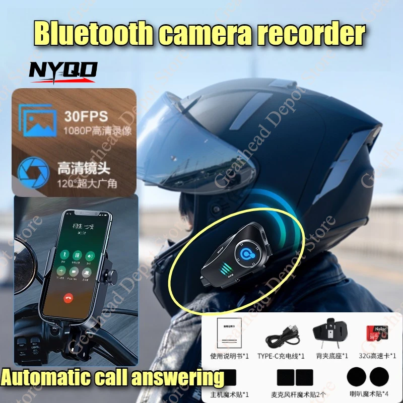 Q28 Motorcycle Helmet Bluetooth Headset Built-in Dash Cam Waterproof Riding Video Recording Helmet Intercom