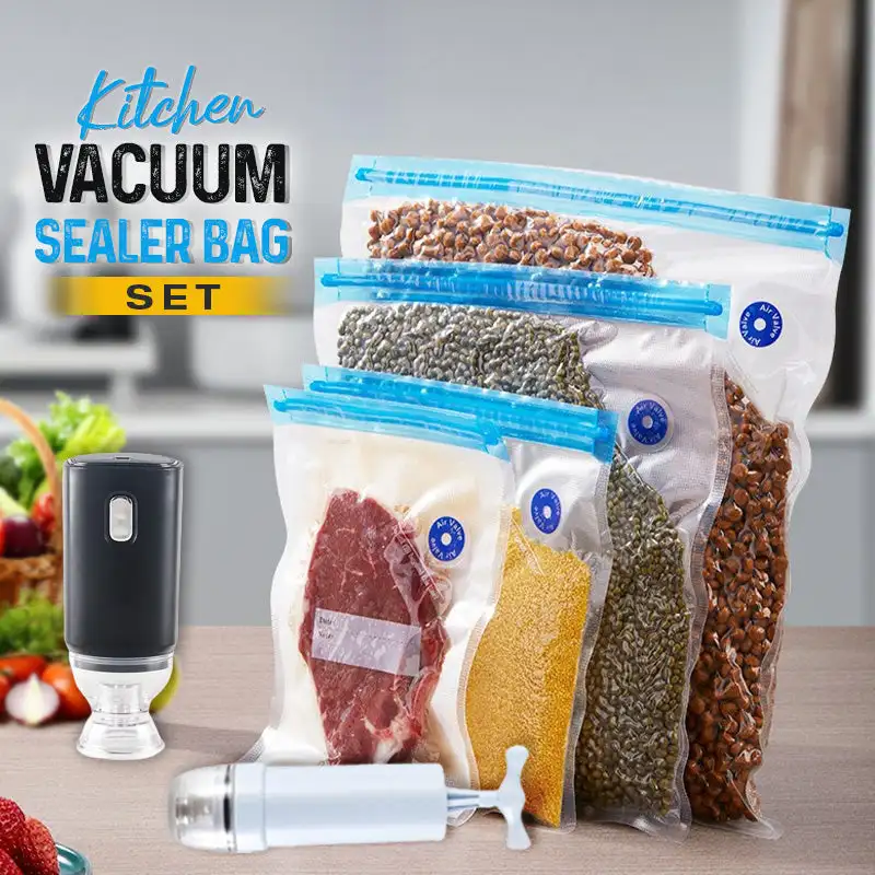 15Pcs Vacuum Sealed Food Bags Household Food Vacuum Compression Bags Reusable Snacks Food Storage Bag Kitchen Accessories