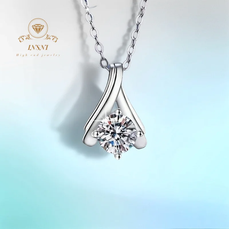 

1ct D Color Moissanite Minimalist Versatile Pendant S925 Silver Women's Necklace Certified Hot Selling Free Gift