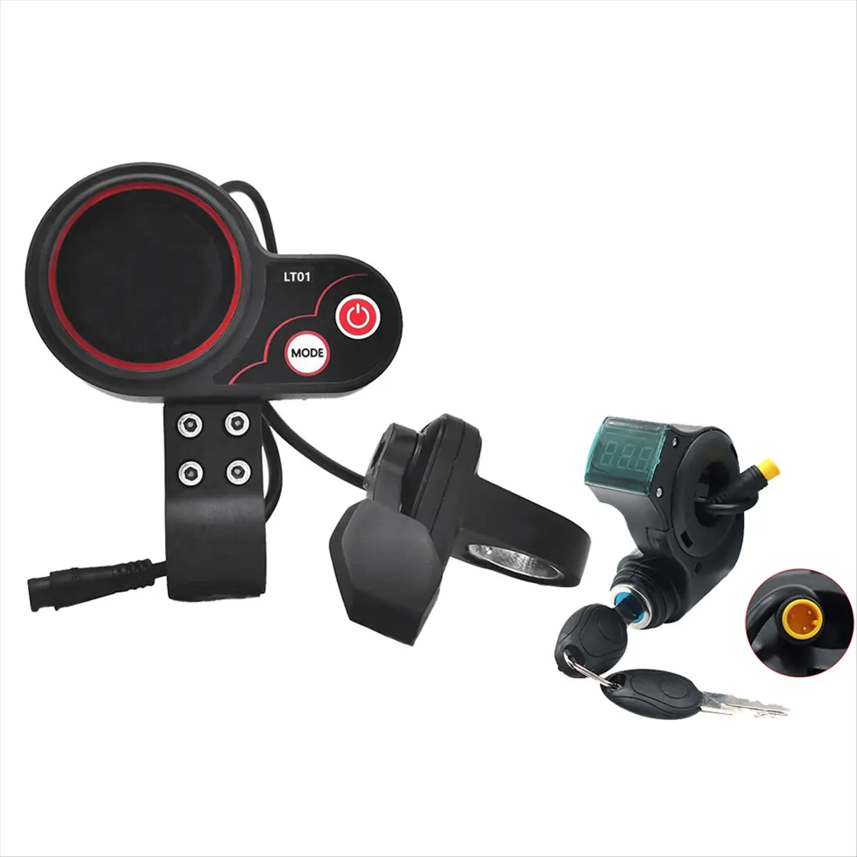 XFDZ LT01 Display Thumb Throttle+6PIN Ignition Lock Key for Kaabo Mantis 8/10 Kaabo Wolf WarriorX/Wolf Warrior11 E Scooter
