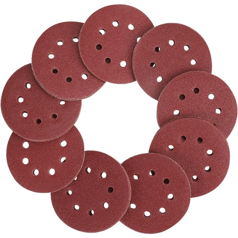 

WORKPRO 80-Piece Sanding Disc Set，5-Inch 8-Hole Hook and Loop Sanding Discs, 60, 80, 100, 120, 180, 240, 320, 400 Grits Sandpape