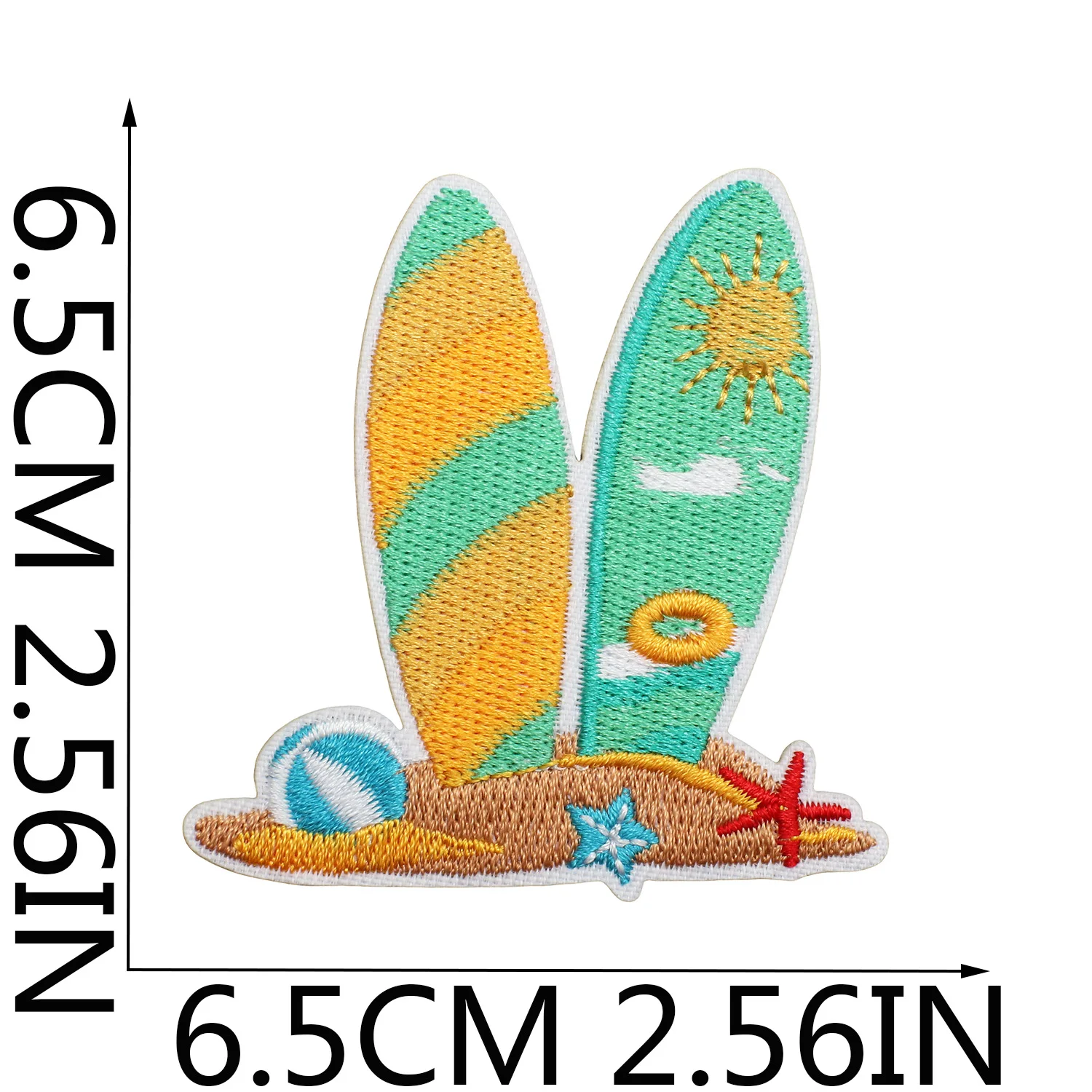 

Summer Beach Practical Theme New Fabric Sticker Sports Surfboard Patch Sticker Wave Computer Embroidered Logo Beach Stamp