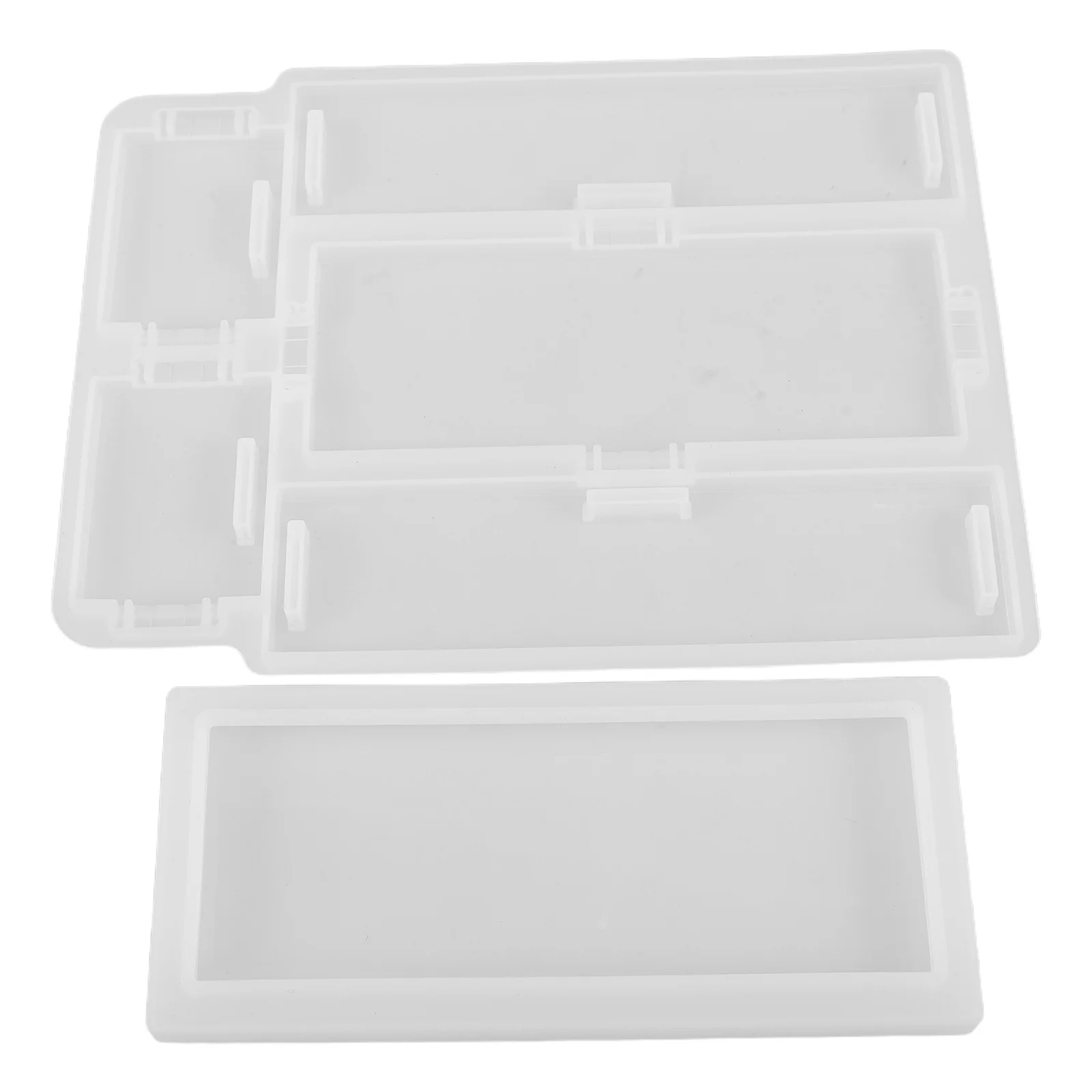 

1 set Silicone Storage Box Mold 5.7X2.5X0.4" Rectangular Resin Casting Diy Craft Tool For Game Cards Jewelry Organizer Epoxy