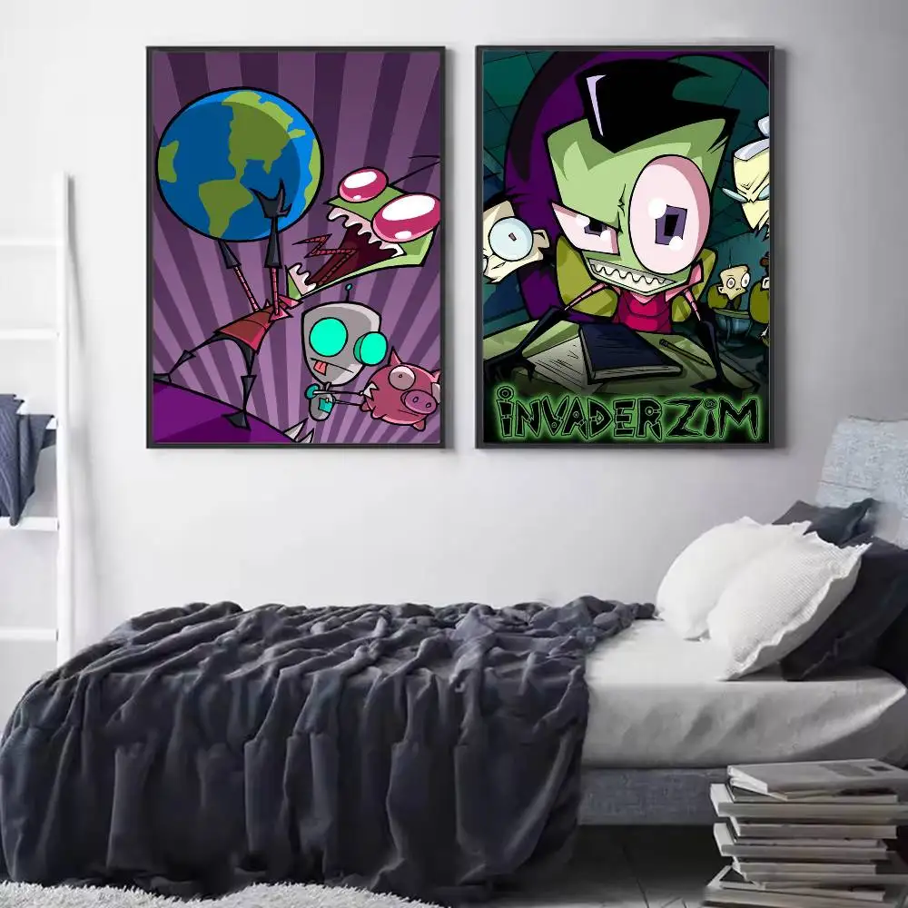 dark cartoon Invader Zim Poster Versatile HD Waterproof Wall Art Self-Adhesive Decor for Any Space Ideal Gift