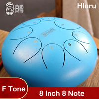 HLURU Glucophone Steel Tongue Drum 8 Inch 8 Notes F Tone Music Drum  Ethereal Drum Yoga Meditation Percussion Instrument