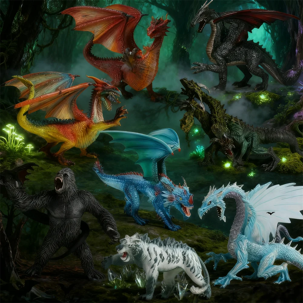 

Оригинальная модель мифи Дракона Гориллы, реалистичные фигурки животных-монстров, динозавры, демон, коллекция ПВХ, детская игрушка, подарок для мальчика