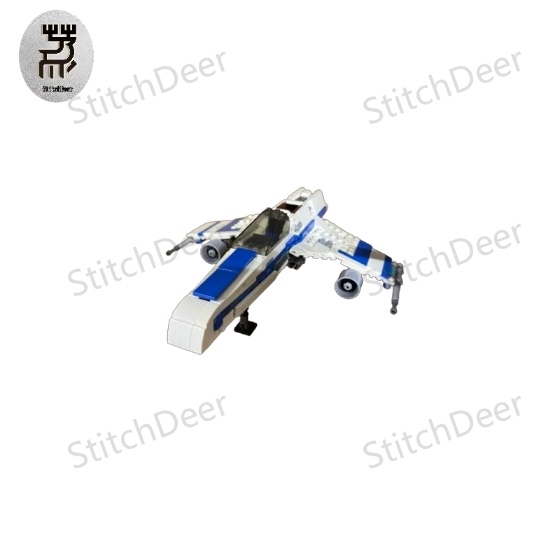 Bloques de construcción MOC para niños, juguete de ladrillos para armar nave espacial de la República e-wing Fighter, ideal para regalo de Navidad,