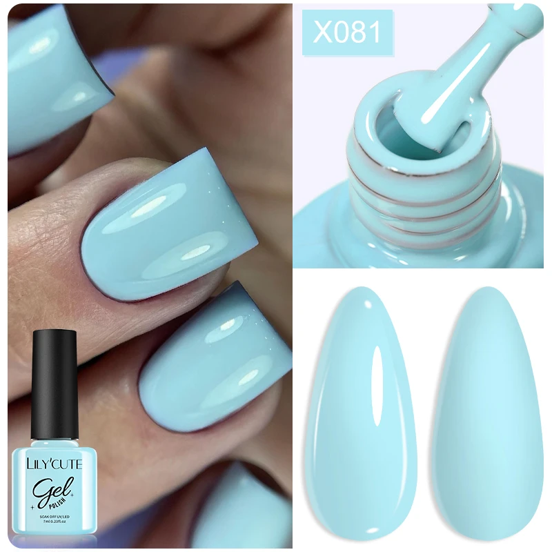 LILYCUTE 7ml Candy Colors Gel Nail Polish Semi Permanent UV Gel Nail Supplies For Manicure Nail Art Spring Summer Series DIY Gel