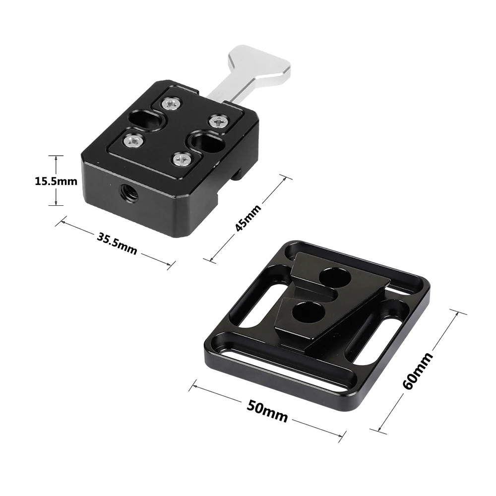 CAMVATE Quick Release V-Lock Base Station Base Plate + And Wedge Kit For Shoulder Rig Battery