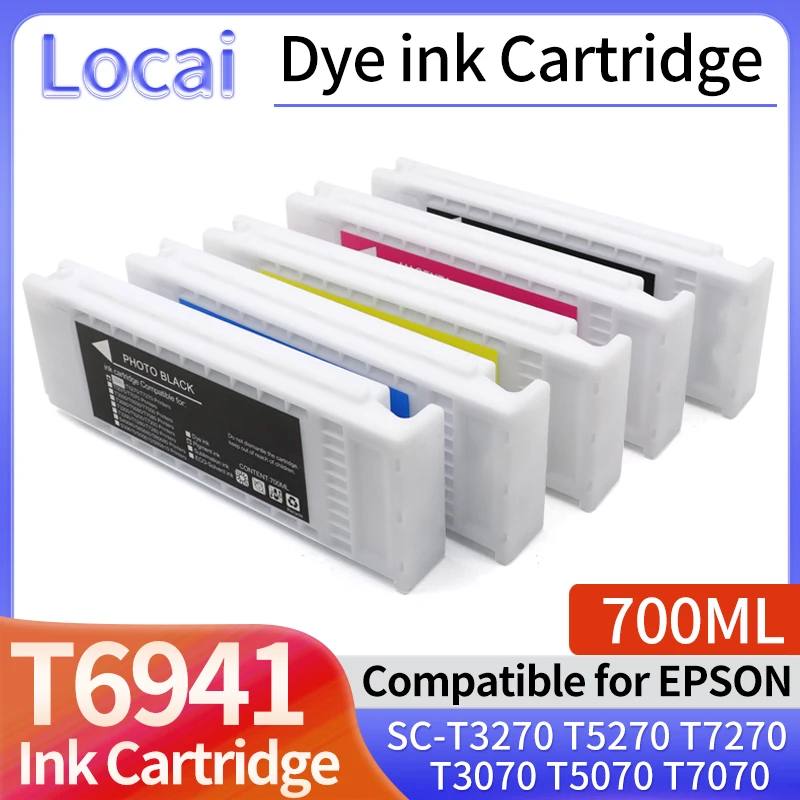 cartucho de tinta para impressora epson compativel com tinta corante t6941 t6942 t6943 t6944 t6945 t3270 t5270 t7270 t3070 t5070 t7070 700ml 01