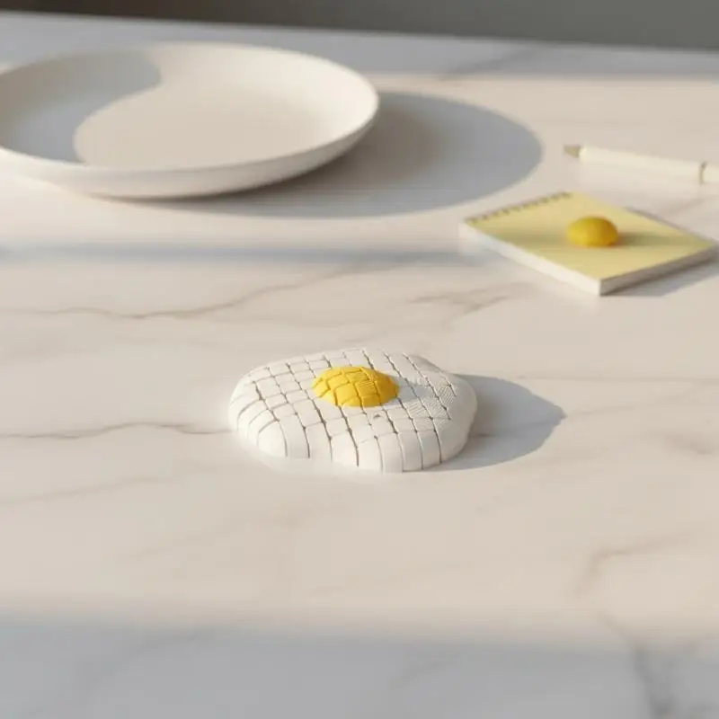 3D Printed Articulated Joints Omelette Fried Egg Fidget Toy Office Desktop Decompression Ornament Egg Shaped Stress Relief Gift
