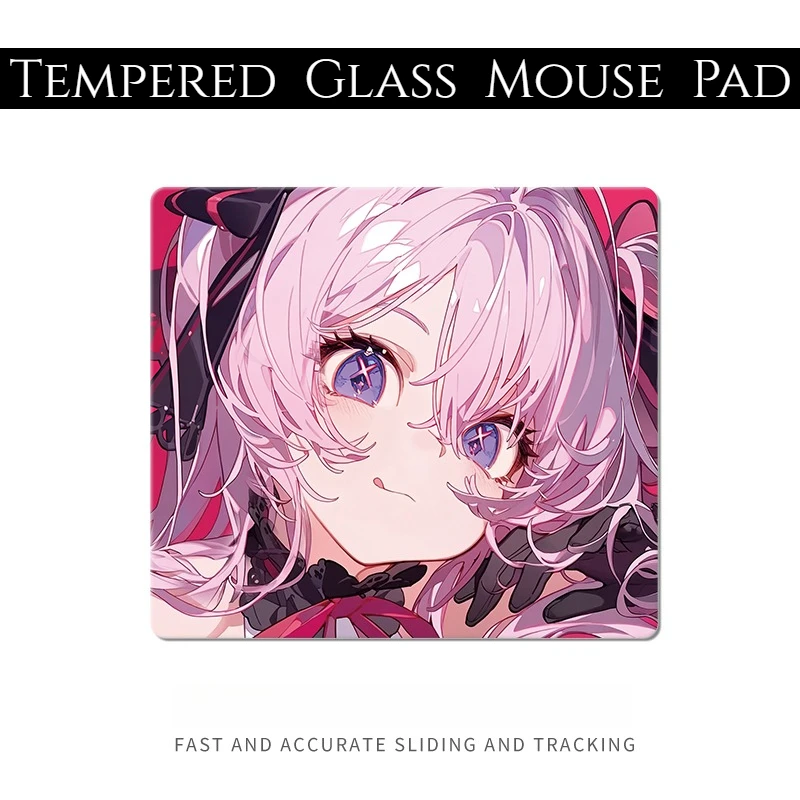Anime Games Tempered Glass Mouse Pad Large Support Customized Pattern Laser Engraving Upgrade FPS Game Mouse Pad Desk Mat Gifts