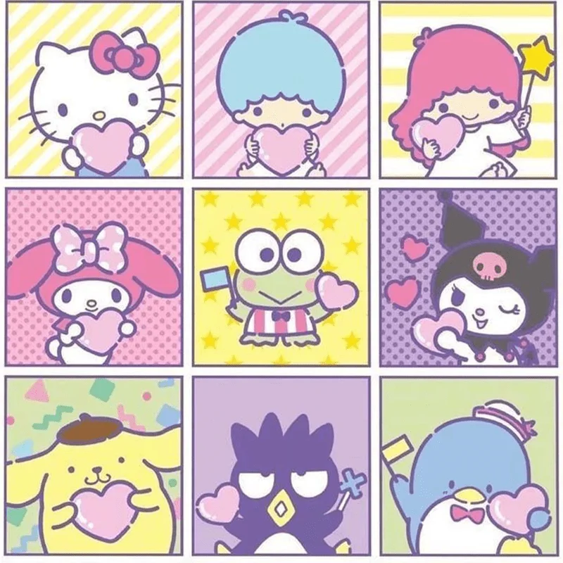 Sanrio Cartoon-Charakter-Kollektion Diamant-Malerei-Sets Vollständige Quadratische & Runde Mosaik-Handwerkskunst Heimdekoration DIY Neuheiten