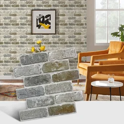 3D Tile Stickers, 3D Faux Brick Textures, Matte, 30cm x 30cm, Water and Mold Resistant, for Living Room Kitchen Walls Update
