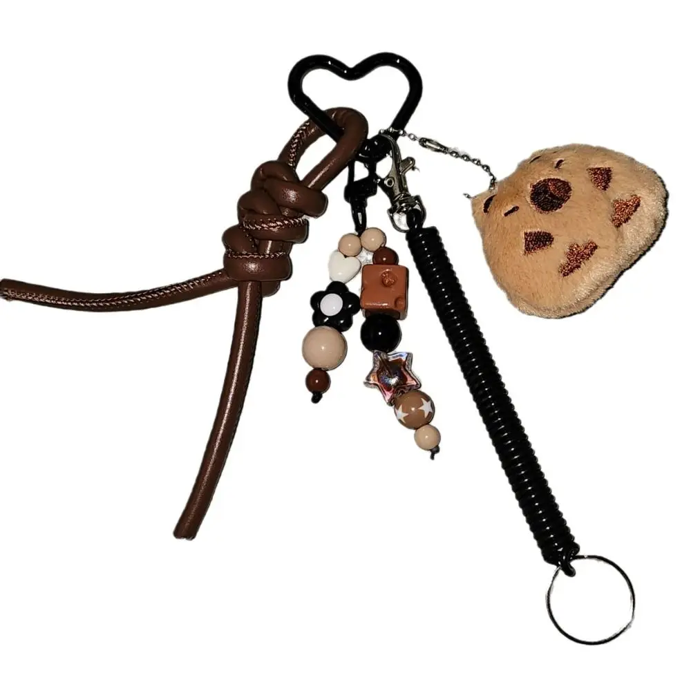 New Kawaii Capybara Keychain Plush Soft Stuffed Plush Keychain Brown Color Heart Buckle Bag Pendant Keyring