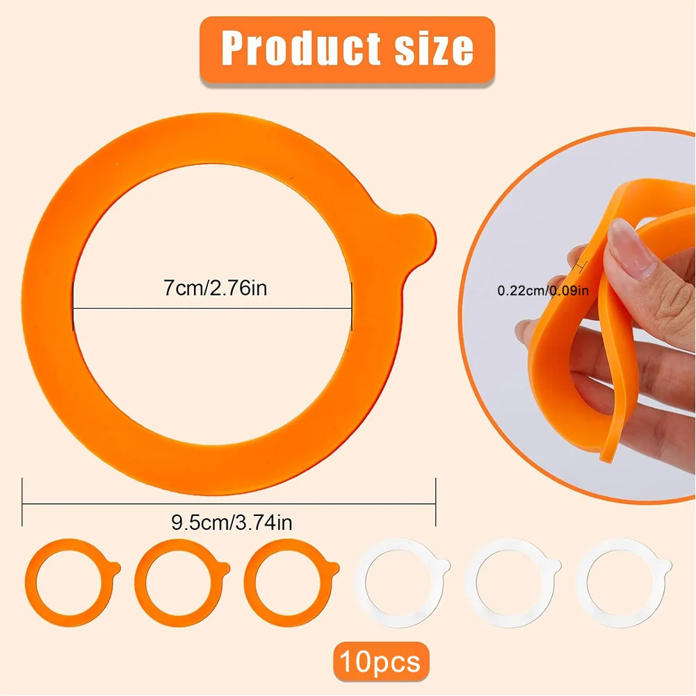 3 75 Inch Silicone Airtight Replacement Rings for Regular Mouth Jars Leakproof Silicone Sealing Gaskets for Glass Jars
