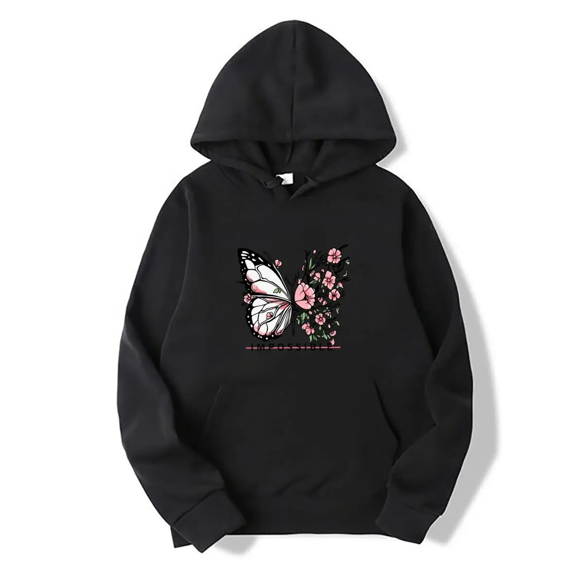 Impossible Butterfly Floral Transformation Graphic Autumn and winter new men's and women's hooded sweatshirts