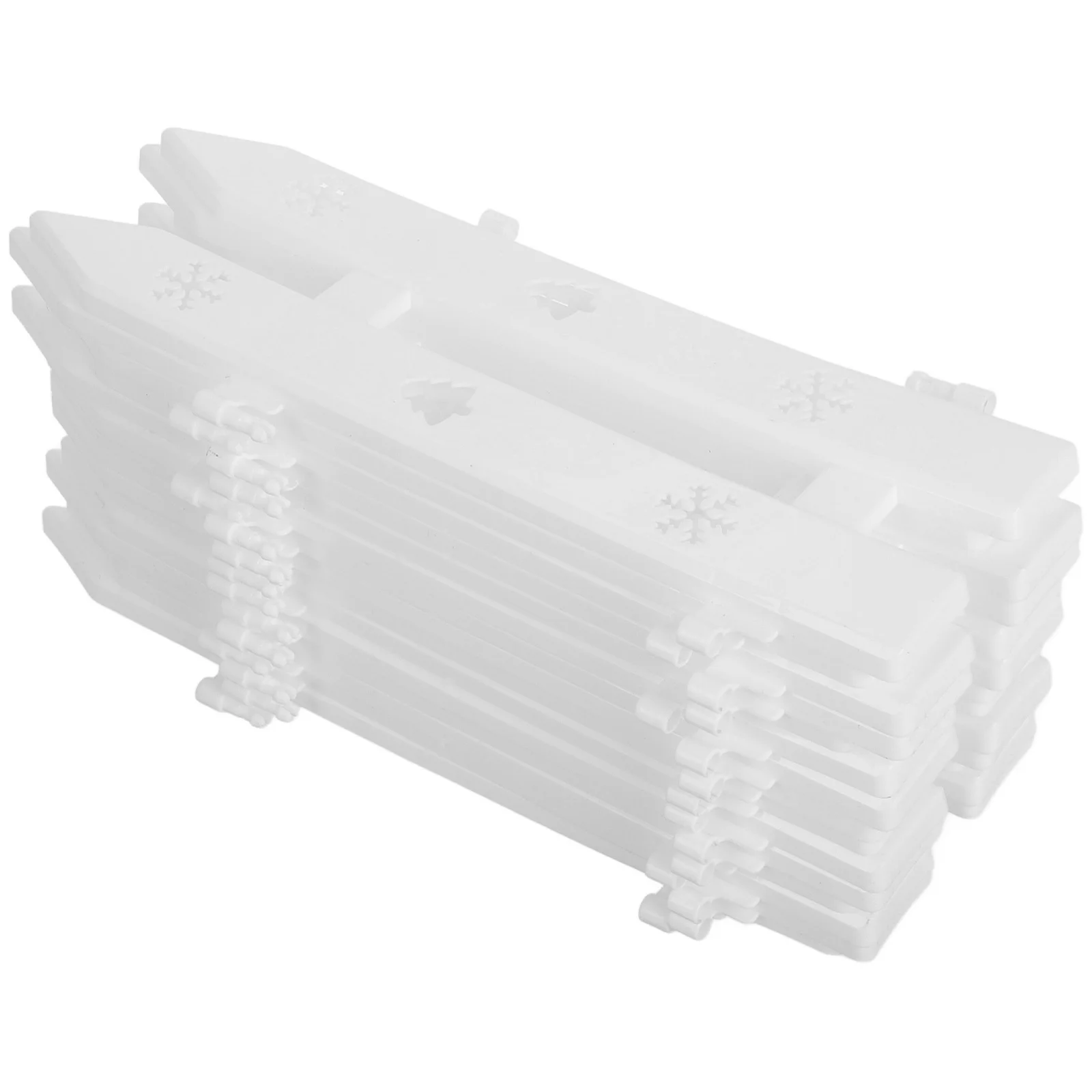 

15Pcs Christmas Tree Fence Plastic Decorative Xmas Ornament Mini Garden Border DIY Party Scene Prop White Fences