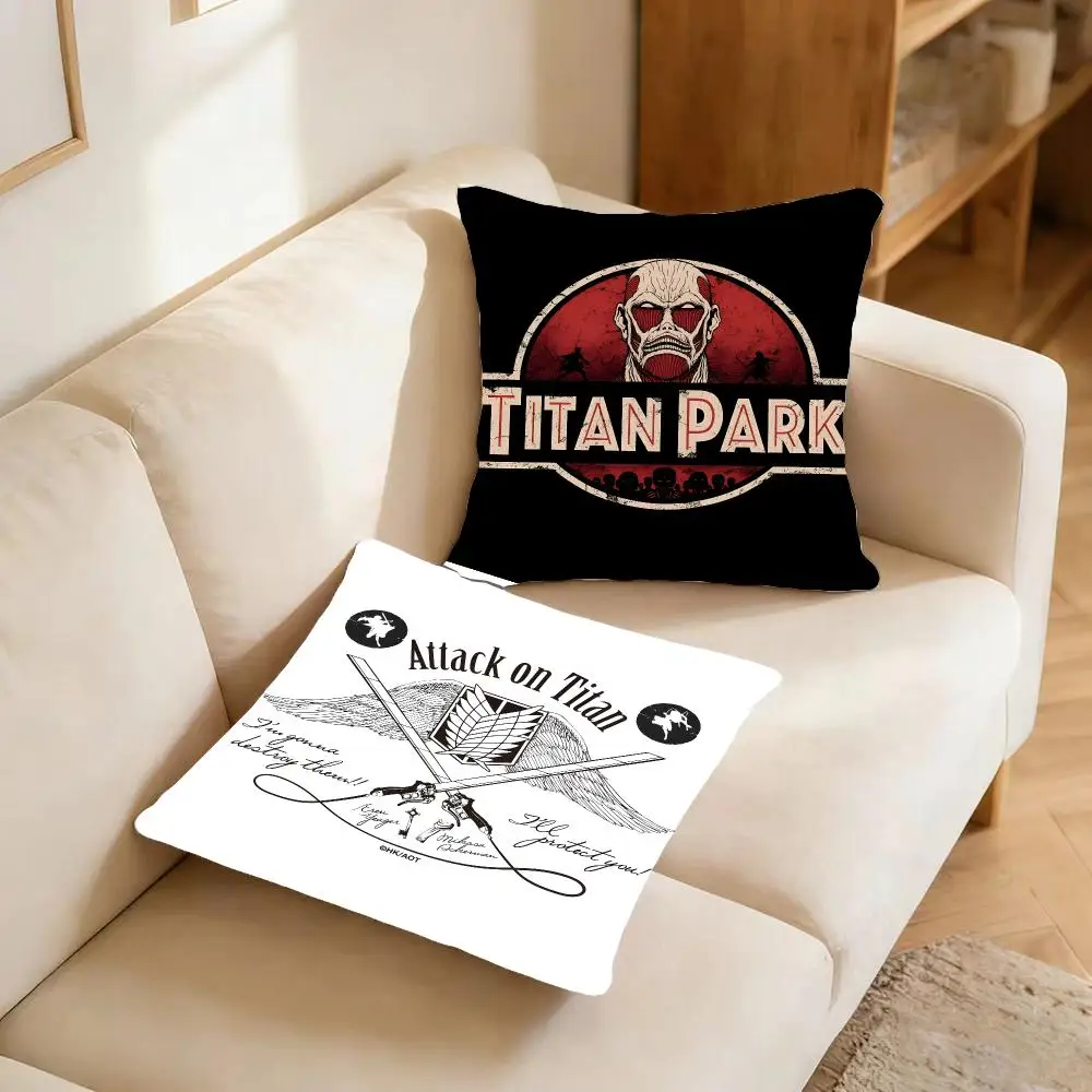 Anime Meme Attack On Titan Cushion Cover Warm coral fleece Cute kawaii plush Kawaii mascot throw