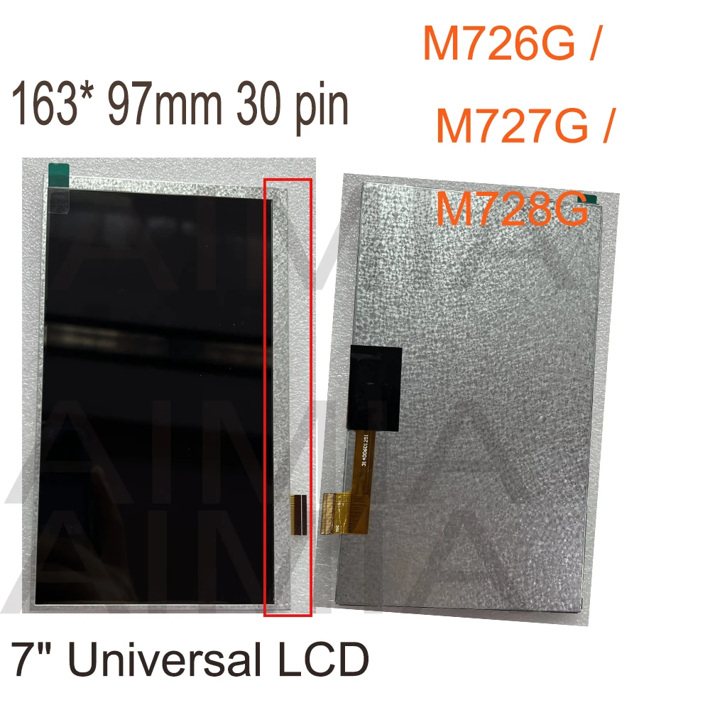 

163* 97mm 30 pin New 7" LCD display Supra M726G / M727G / M728G Tablet inner TFT LCD Screen Panel Lens Module steel edging