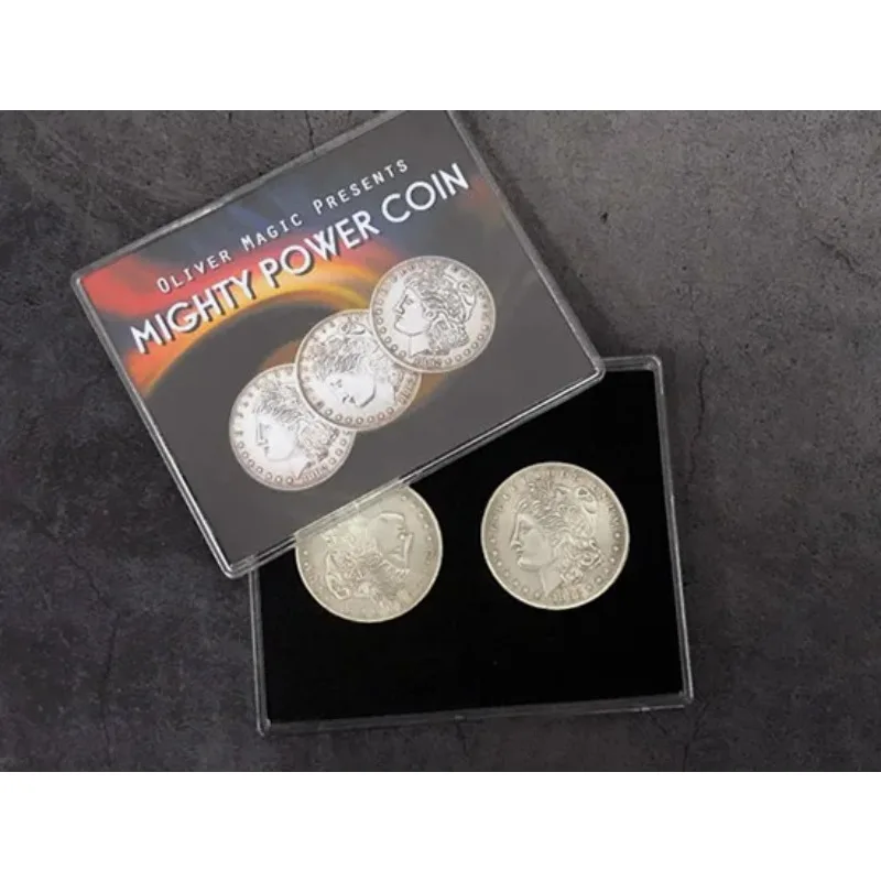 Mighty Power Coin Set by Oliver Magic – Real Half Dollar Stage Close Up Magic Tricks Coin Appear Illusion Gimmick Props Magician