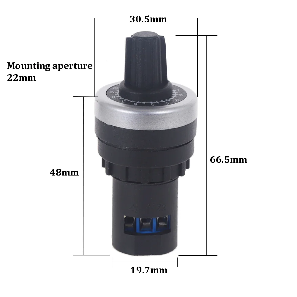 Potenciómetro rotativo LA42DWQ-22, convertidor de 22mm de diámetro, interruptor de resistencia del inversor, 1K, 2K, 5K, 10K, 20k, 50k, 100K, 500k