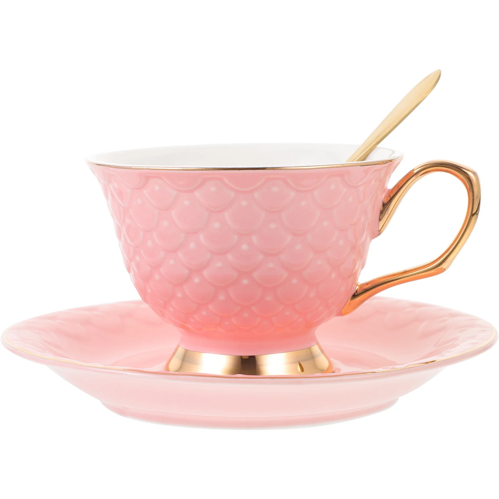 

1Set Exquisite Coffee Mug with Saucer Ceramic Drinking Cup for Hot Chocolate Tea Water Multi Office Cafe Gift Idea